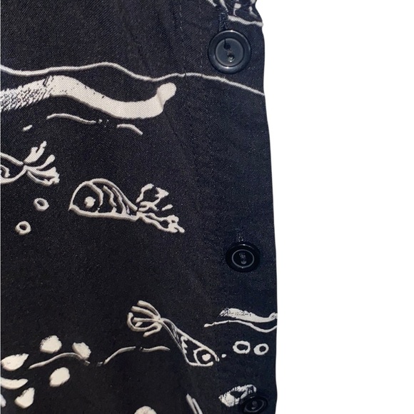 vintage 90s jennifer Moore black & white Fish print tank dress - Picture 3 of 7